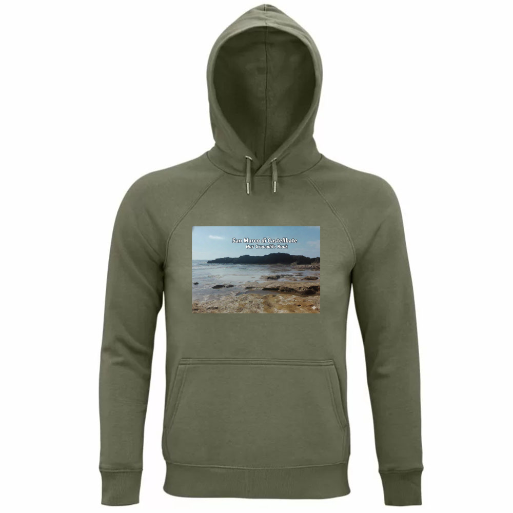 Felpa Organica Unisex Cappuccio Cocrodilecilento