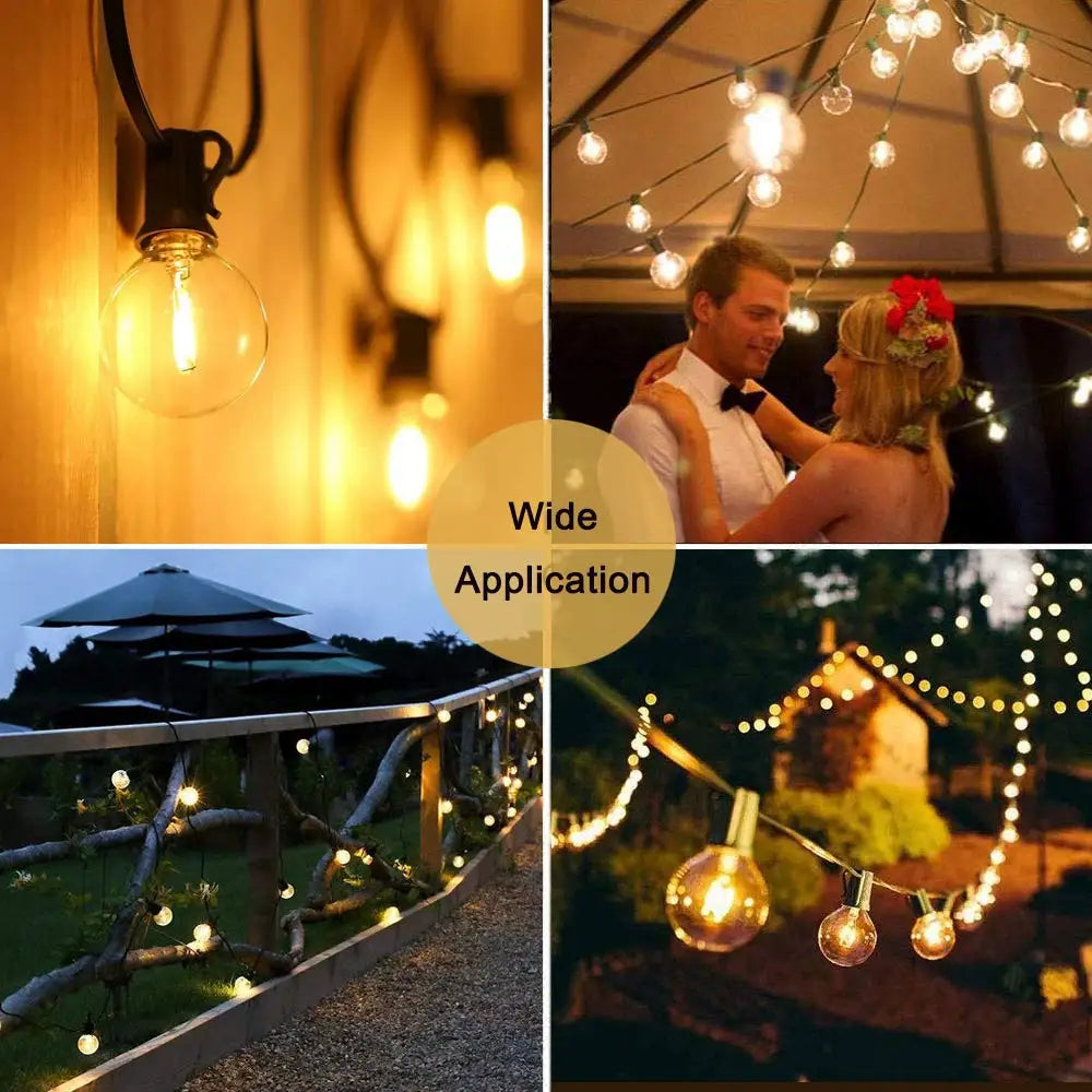 GANRILAND LED String Lights Replacement Bulbs Glass PET G40 E12 110V 220V 1W Plastic Bulb Waterproof For Garden Outdoor Decor