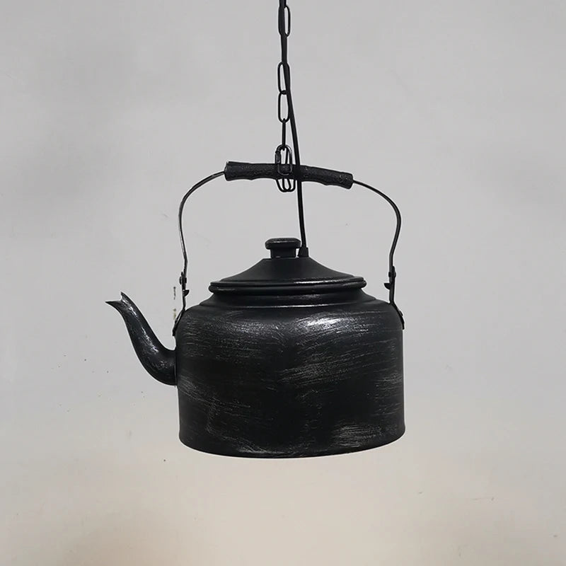 Dining Room Retro Industrial Hanglamp Iron Kettle Luminaire Pendant Lights for Bar Kitchen Decoration Modern Led Light Fixtures