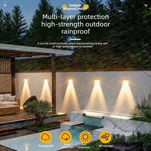 2/3Led Solar Powered Landscape Lights Waterproof High Brightness Wall Mounted for Garden Pathway Deck Stairs Outdoor Lighting