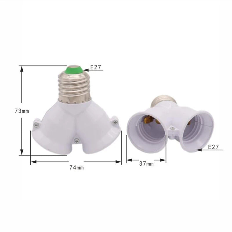 E27 To E27 Bulb Socket Adapter Converter Extender Splitter Household Socket Dual Head Converter Sockets For Light Bulbs A2